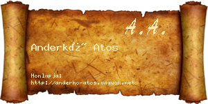 Anderkó Atos névjegykártya